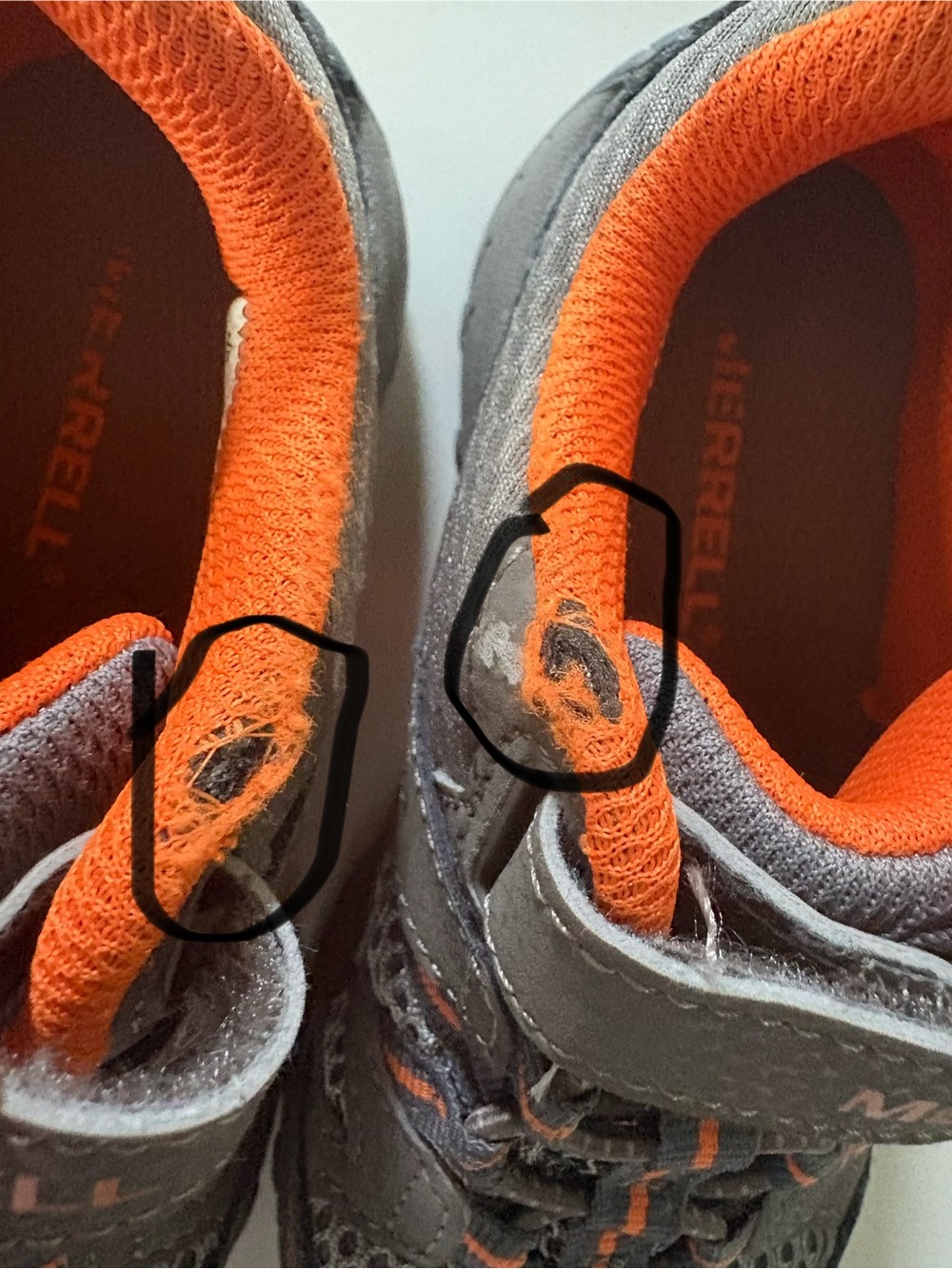 Merrell Kids Gray and Orange Slip-On Athletic Sneakers - Picture 15 of 16